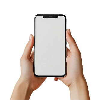 Mãos segurando celular